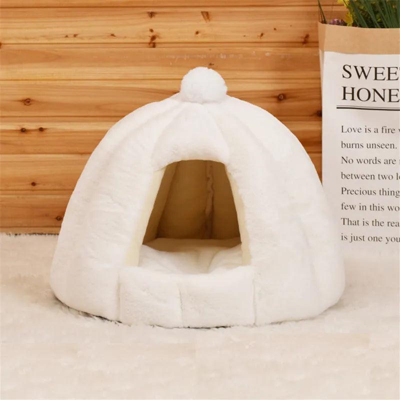 Pet Cat Dog Cute House Bed Mat Warm Soft Removeable Kennel Nest Pet Basket Tyteps Funny Fruit Pumpkin House For Cat Dog House - Ofertas fluxo