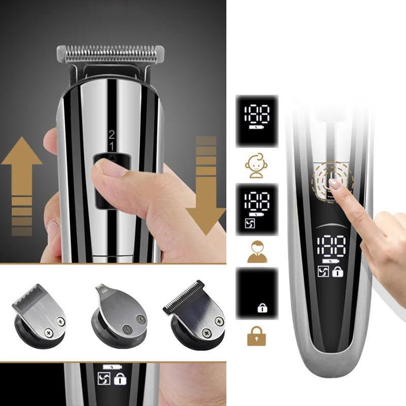 Kemei Electric Hair Clipper Beauty kit for Men Electric shaver beard trimme men's Razor multifunctional hair cutting machine - Ofertas fluxo