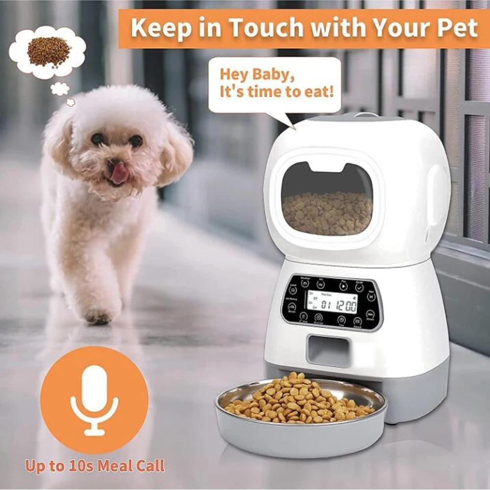 3.5L Dog Automatic Feeder with Voice Timing Stainless Steel Bowl Cat Dry Food Dispenser Tuya APP Smart Pet Feeder Dog Feeder - Ofertas fluxo