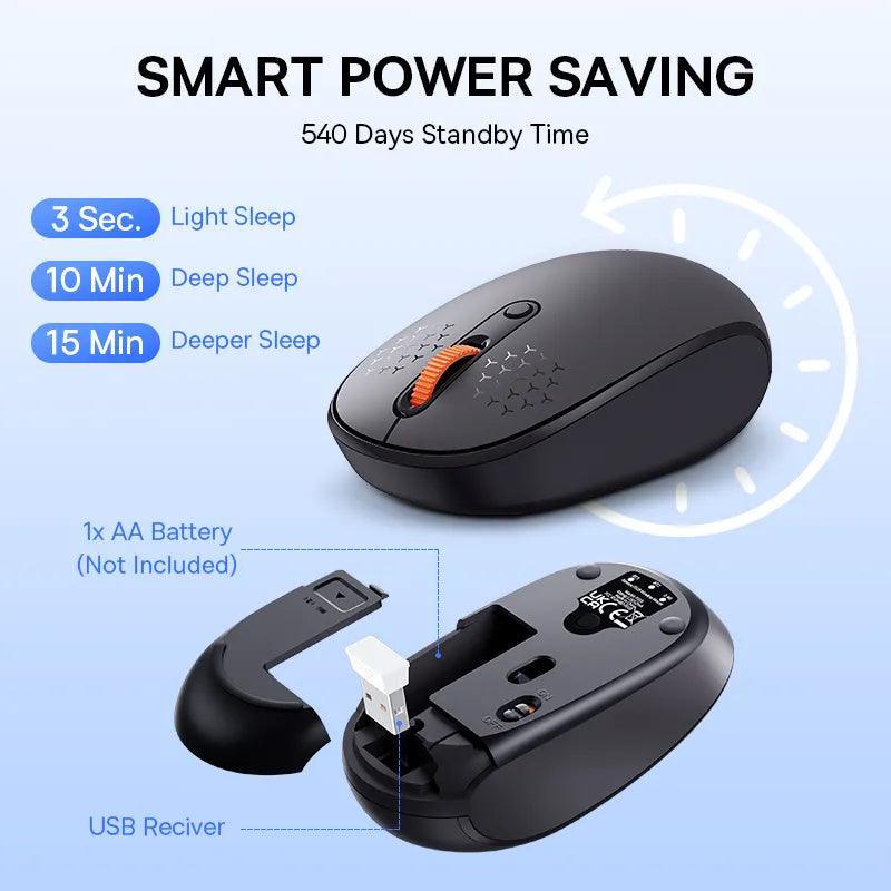 Baseus Mouse Bluetooth Wireless Computer Keyboard and Mouse Combo with 2.4GHz USB Nano Receiver for PC MacBook Tablet Laptop - Ofertas fluxo