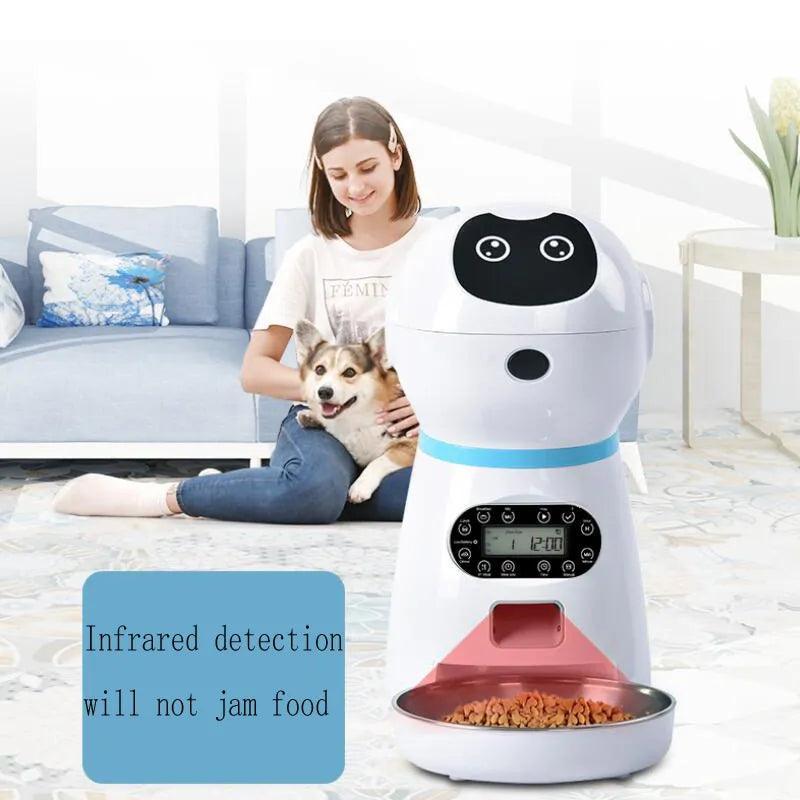 3.5L Dog Automatic Feeder with Voice Timing Stainless Steel Bowl Cat Dry Food Dispenser Tuya APP Smart Pet Feeder Dog Feeder - Ofertas fluxo