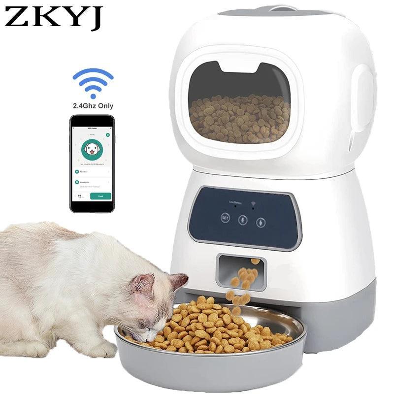 3.5L Dog Automatic Feeder with Voice Timing Stainless Steel Bowl Cat Dry Food Dispenser Tuya APP Smart Pet Feeder Dog Feeder - Ofertas fluxo