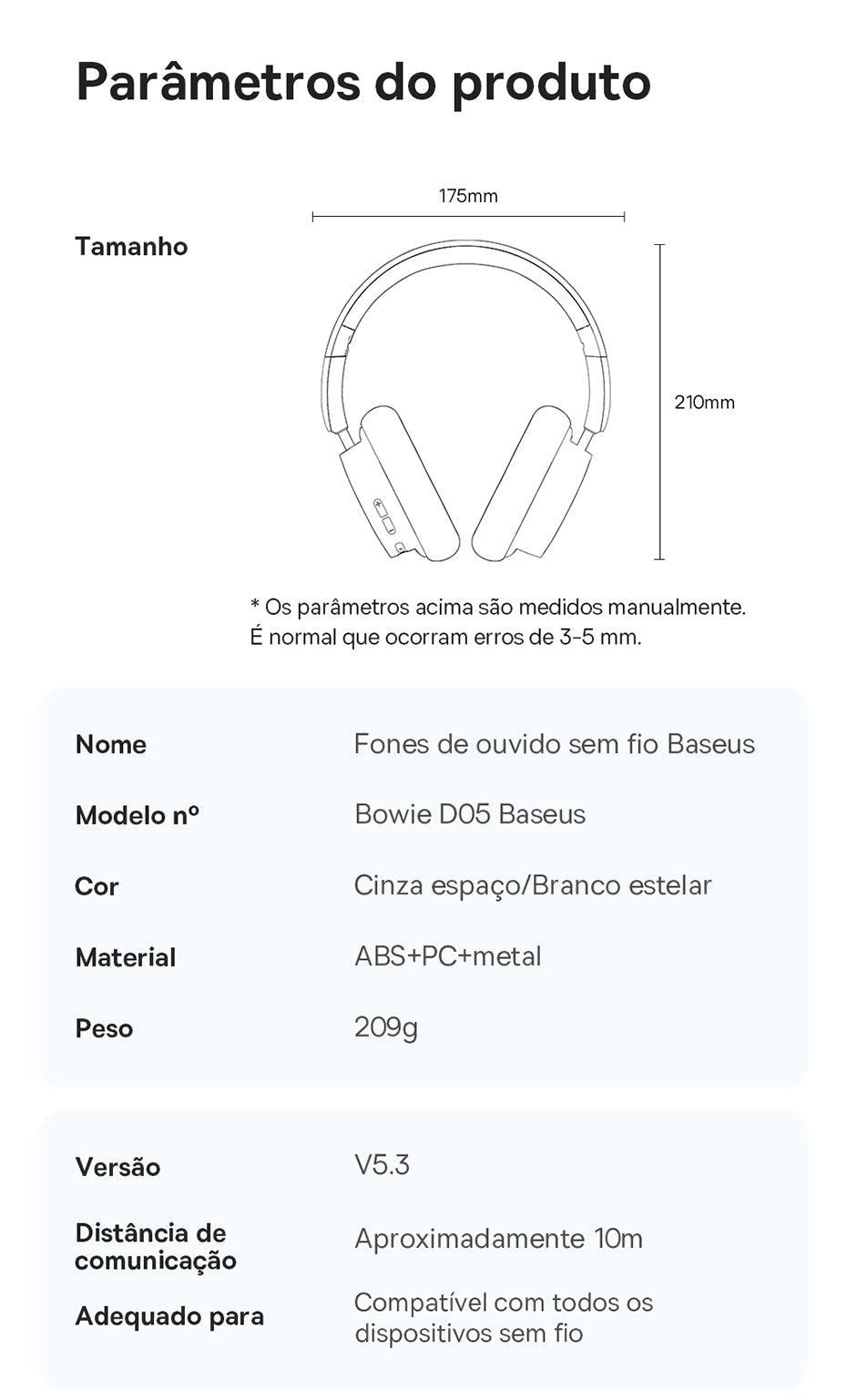 Baseus Bowie D05 Fone de Ouvido Sem Fio Bluetooth 5.3 - Ofertas fluxo