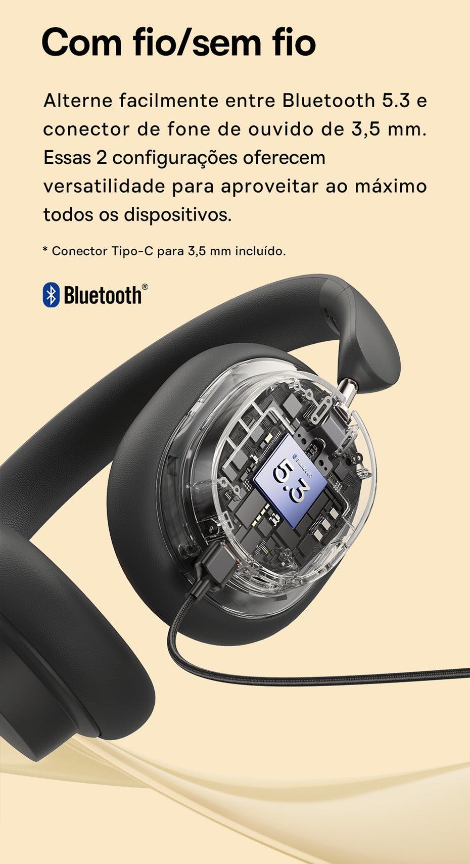 Baseus Bowie D05 Fone de Ouvido Sem Fio Bluetooth 5.3 - Ofertas fluxo
