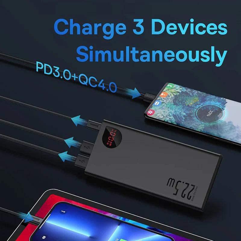 Baseus Power Bank 10000mAh com Carregamento Rápido 22.5W PD - Ofertas fluxo