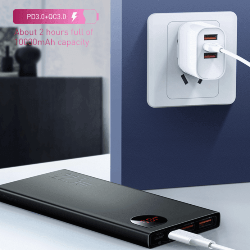 Baseus Power Bank 10000mAh com Carregamento Rápido 22.5W PD - Ofertas fluxo