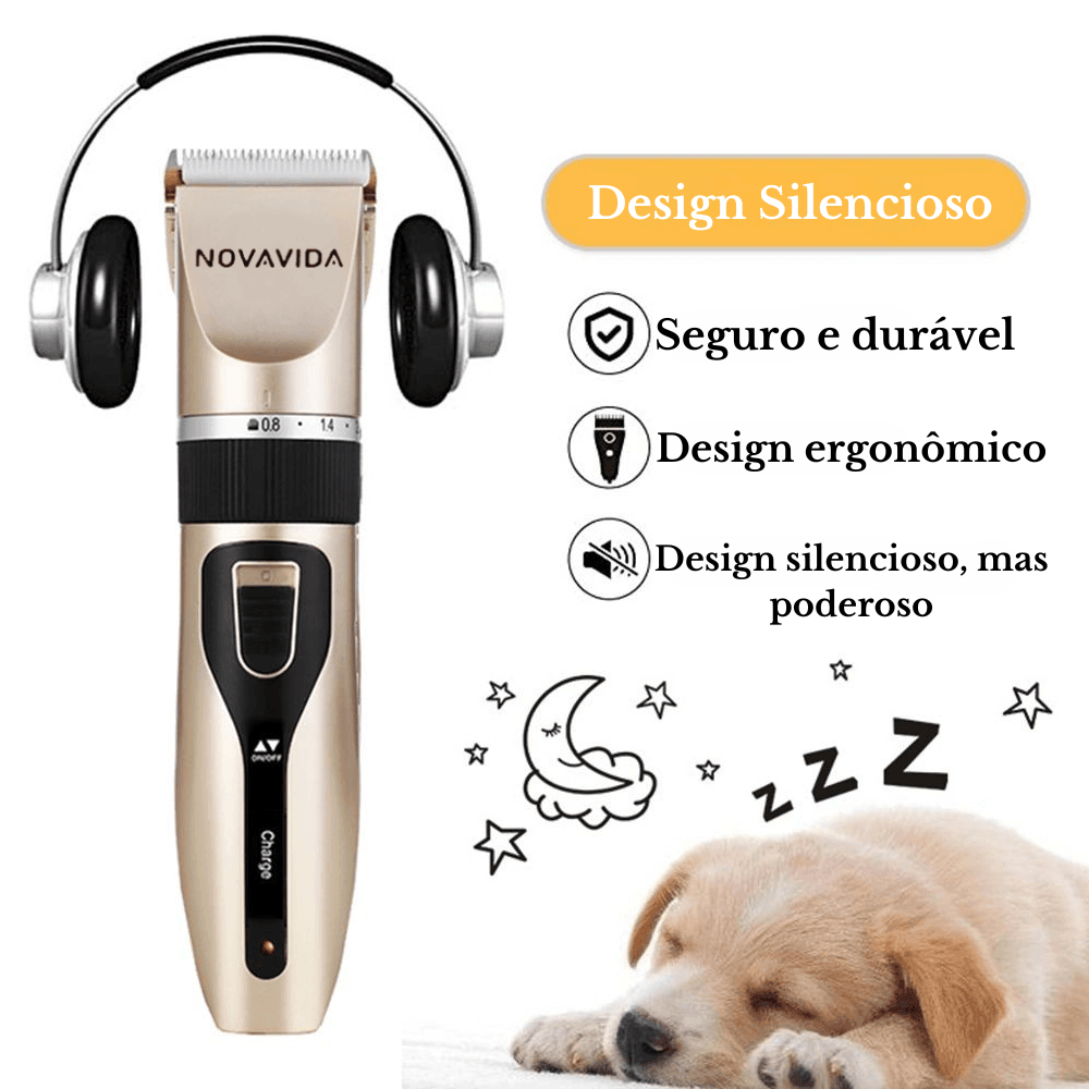 Máquina de Tosa Pet POSH PETS™ Ultra-Silenciosa | Para Cachorro e Gato - Ofertas fluxo 