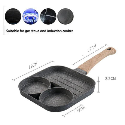 Four-hole Frying Pot Pan Thickened Omelet Pan Non-stick Egg Pancake Steak Pan Cooking Egg Ham Pans Breakfast Maker Cookware - Ofertas fluxo 