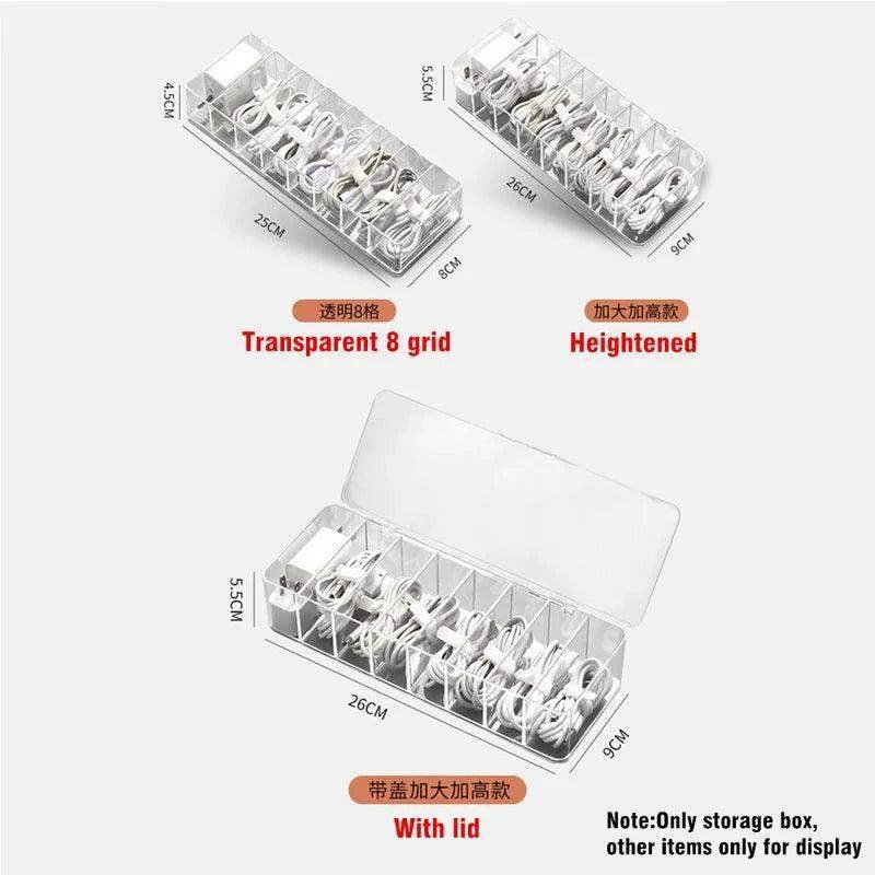Organizador Transparente de Cabos de Plástico - Ofertas fluxo 