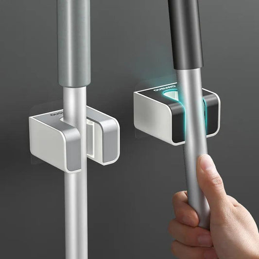 Wall Mounted Mop Holder Bathroom Accessories No punching Multi-Purpose Kitchen Strong Mop Hanger Broom Holder Mop Racks - Ofertas fluxo 