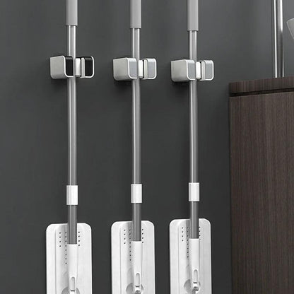Wall Mounted Mop Holder Bathroom Accessories No punching Multi-Purpose Kitchen Strong Mop Hanger Broom Holder Mop Racks - Ofertas fluxo 