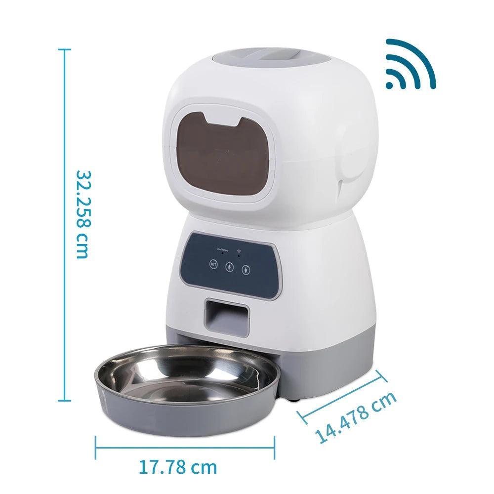 3.5L Dog Automatic Feeder with Voice Timing Stainless Steel Bowl Cat Dry Food Dispenser Tuya APP Smart Pet Feeder Dog Feeder - Ofertas fluxo 