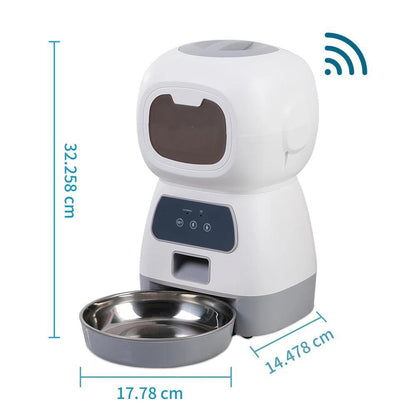 3.5L Dog Automatic Feeder with Voice Timing Stainless Steel Bowl Cat Dry Food Dispenser Tuya APP Smart Pet Feeder Dog Feeder - Ofertas fluxo 