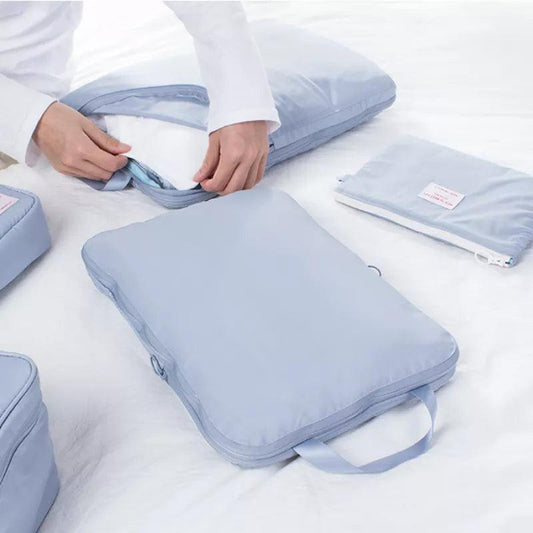 2pcs Travel Compression Packing Cubes Bag Portable Suitcase Clothes Organizers Waterproof Luggage Storage Cases Drawer Bags - Ofertas fluxo 
