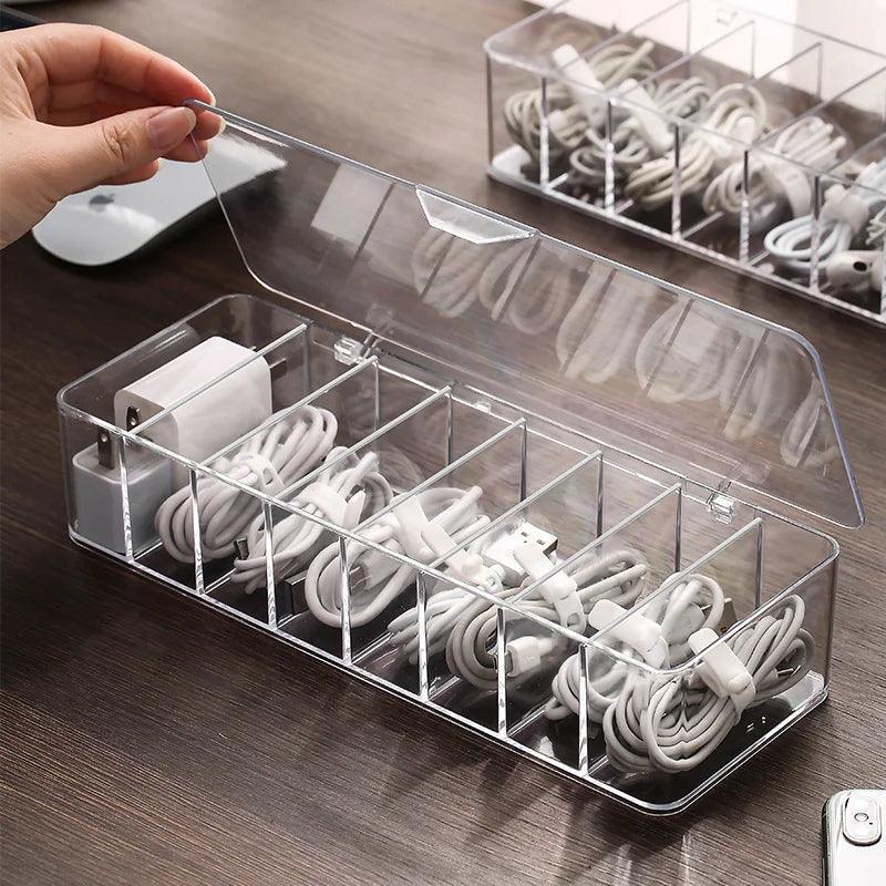 Organizador Transparente de Cabos de Plástico - Ofertas fluxo 