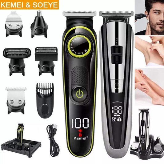Kemei Electric Hair Clipper Beauty kit for Men Electric shaver beard trimme men's Razor multifunctional hair cutting machine - Ofertas fluxo 