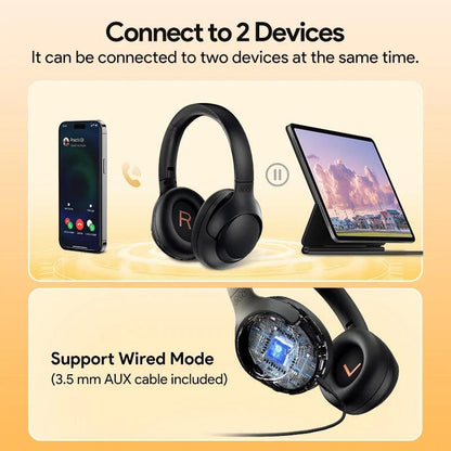 QCY H3 ANC Wireless Headphones Bluetooth 5.4 Hi-Res Audio Over Ear Headset 43dB Hybrid Active Noise Cancellation Earphones 60H - Ofertas fluxo 
