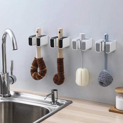 Wall Mounted Mop Holder Bathroom Accessories No punching Multi-Purpose Kitchen Strong Mop Hanger Broom Holder Mop Racks - Ofertas fluxo 