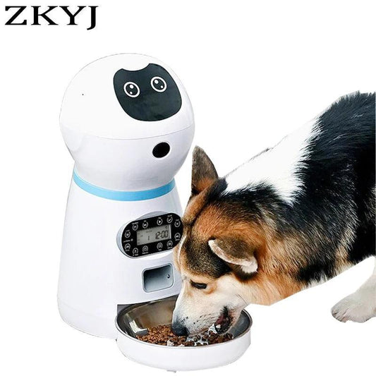 3.5L Dog Automatic Feeder with Voice Timing Stainless Steel Bowl Cat Dry Food Dispenser Tuya APP Smart Pet Feeder Dog Feeder - Ofertas fluxo 
