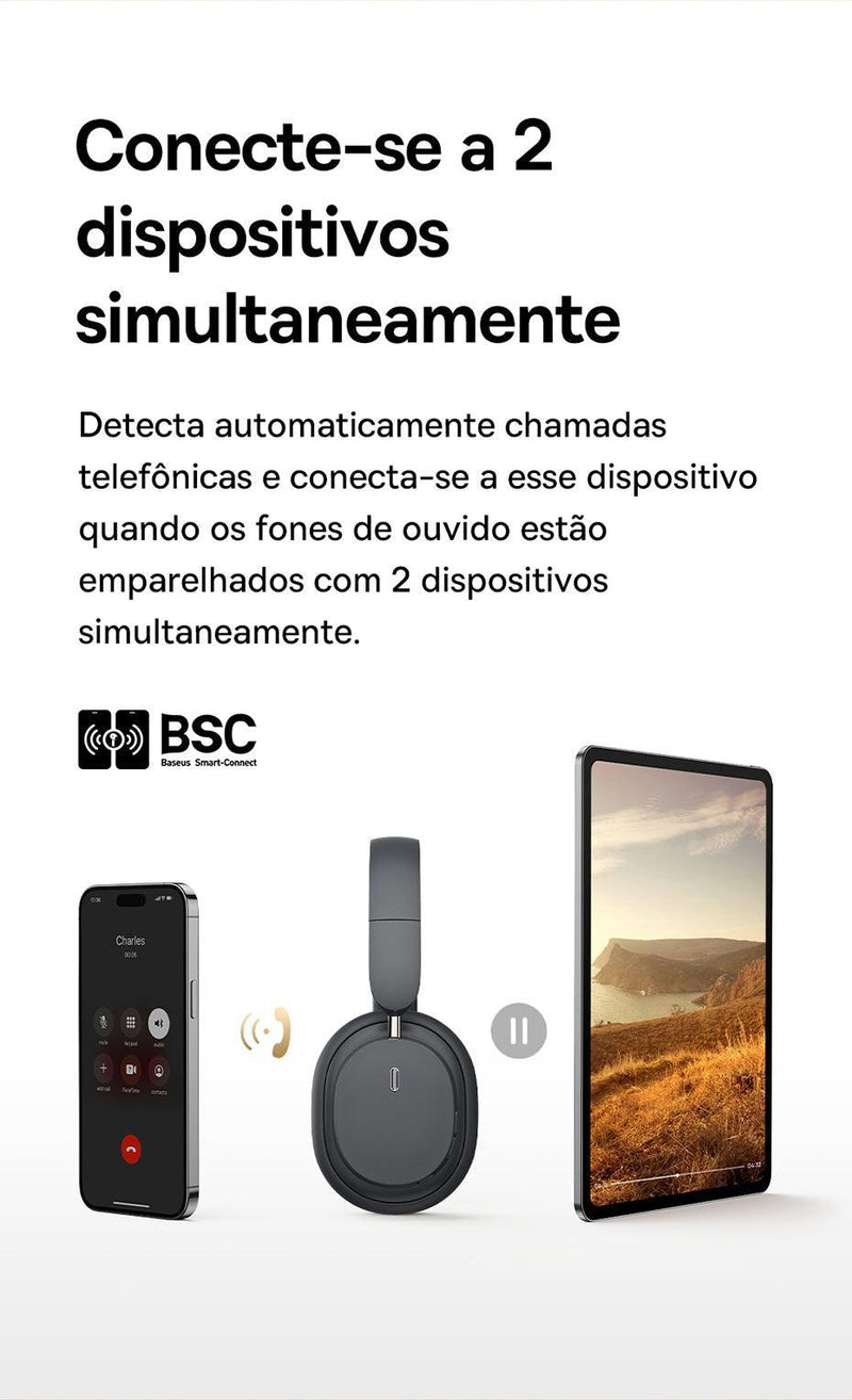 Baseus Bowie D05 Fone de Ouvido Sem Fio Bluetooth 5.3 - Ofertas fluxo 