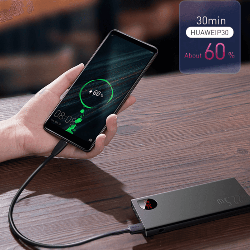 Baseus Power Bank 10000mAh com Carregamento Rápido 22.5W PD - Ofertas fluxo 