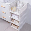 Folding Storage Rack Storage Basket Wardrobe Clothes Layered Partition Shelf Stackable Kitchen Toy Books Organize Storage Rack - Ofertas fluxo 